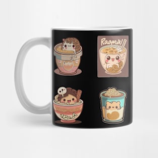 Cute Funny kawaii eating ramen anime kawaii Mug